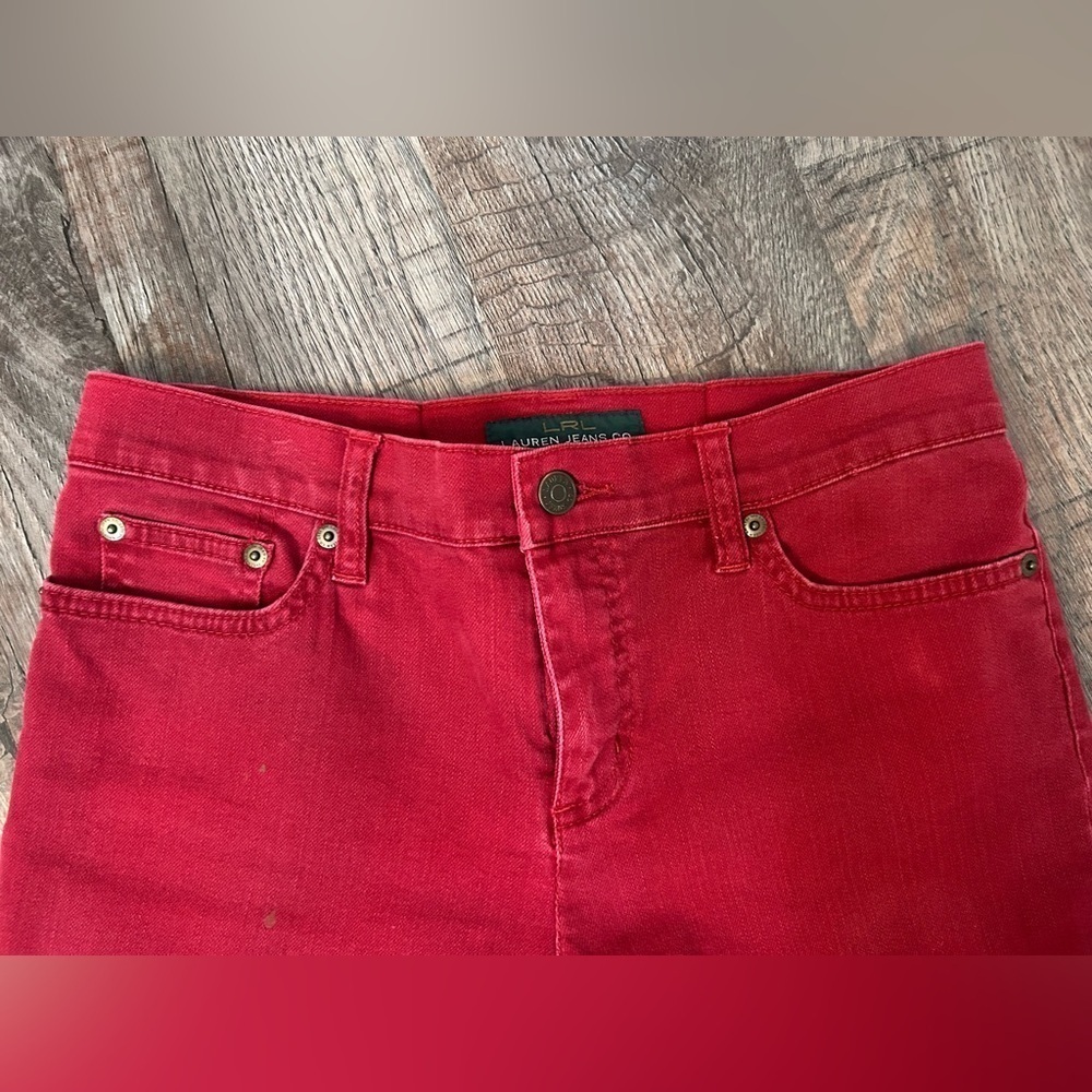 Lauren Ralph Lauren Red Jeans Women 6 Modern Straight - Picture 4 of 10